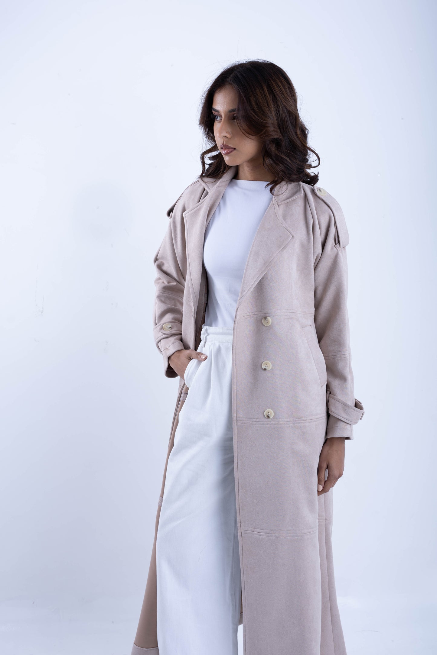 Suede Trench