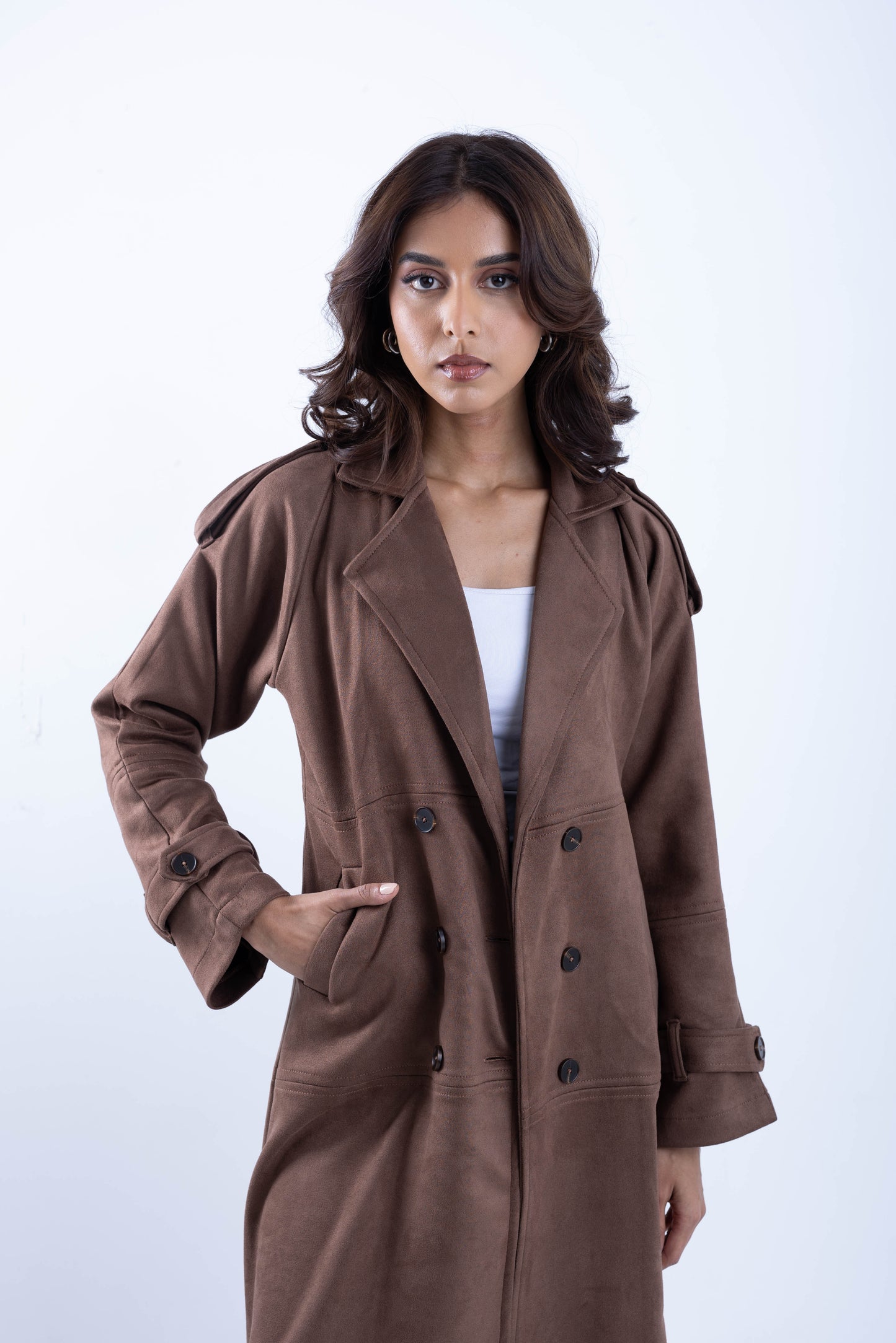 Suede Trench